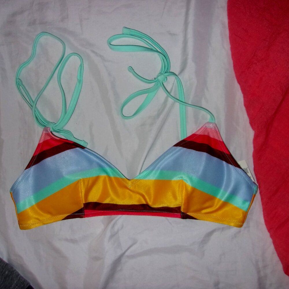 NEW swim suit striped  womens bikini top swimming suit